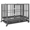 vidaXL Dog Cage with Wheels Steel Playpen Kennel 102x72x85 cm/92x62x76 cm