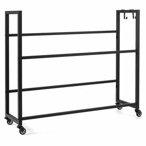 Costway 2Tier Drink Crate Rack Rolling Metal Shelf 2Tilt Adjustable Beer