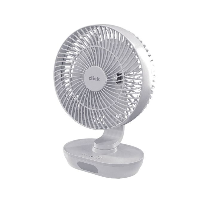 Click 16cm Rechargeable Desk Fan With Light