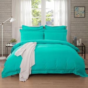 Fabric Fantastic 1000tc Tailored King Size Teal Quilt/doona/duvet Cover Set