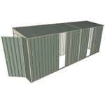 Build-A-Shed 1.2 x 5.2 x 2.0m Tunnel Shed Tunnel Hinged Door with 2 Sliding Side Doors - Green