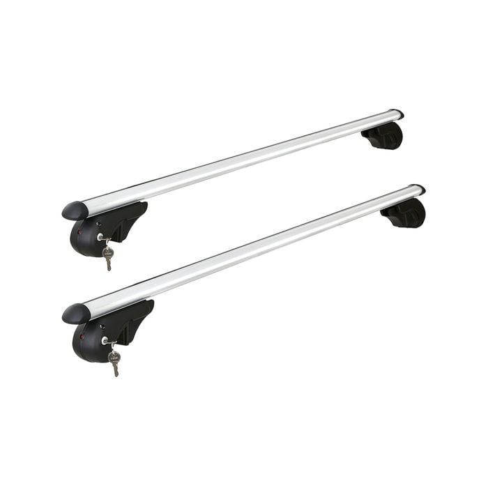 Universal Car Roof Rack 1360mm Aluminium Silver Adjustable 90kgs