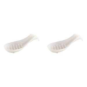 2PK Dexas Silicone Spoon Rest Cooking Utensil Holder - Natural