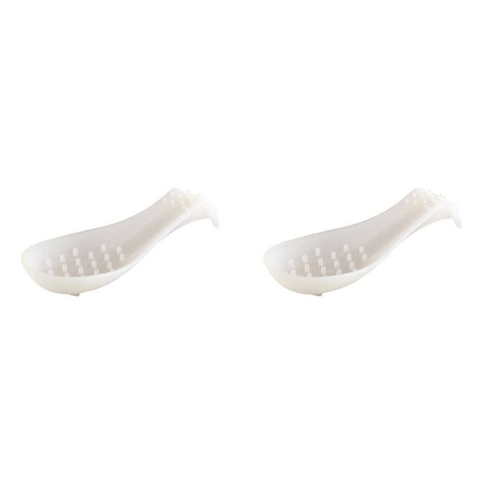 2PK Dexas Silicone Spoon Rest Cooking Utensil Holder - Natural