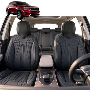 Australian Goose Front Seat Covers for Kia Seltos 2019 - Current (SP2/SP2i/SP2c) - PU Leather, Black (2pc)