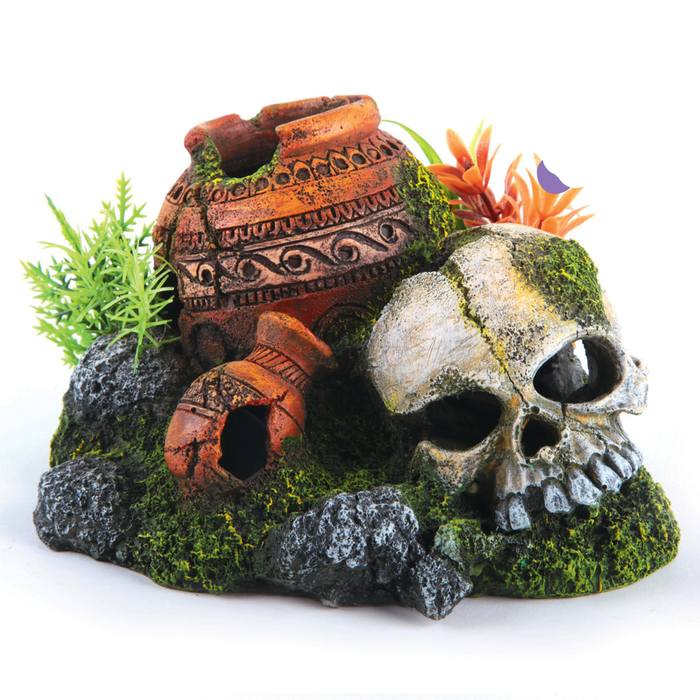 Kazoo Skull W/plants & Air (18854)