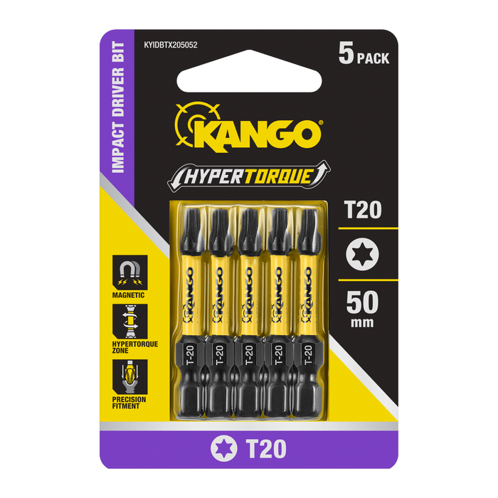 Kango 50mm TX20 HYPERTORQUE™ Impact Driver Bit - 5 Pack