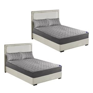 SOGA 2X Grey 183cm Wide Mattress Cover