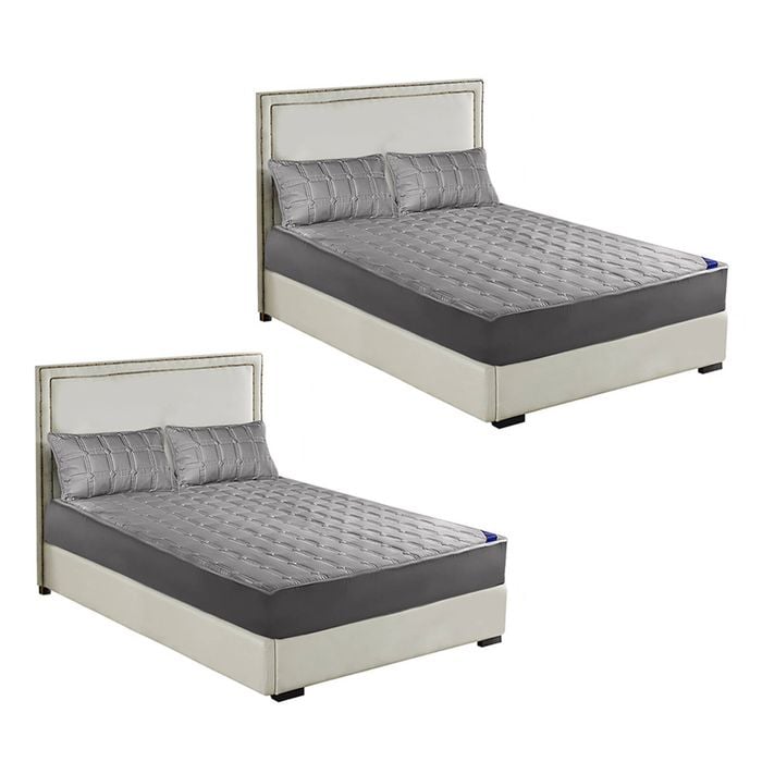 SOGA 2X Grey 183cm Wide Mattress Cover