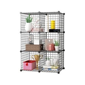 SOGA Black 6-Cube Storage Shelf