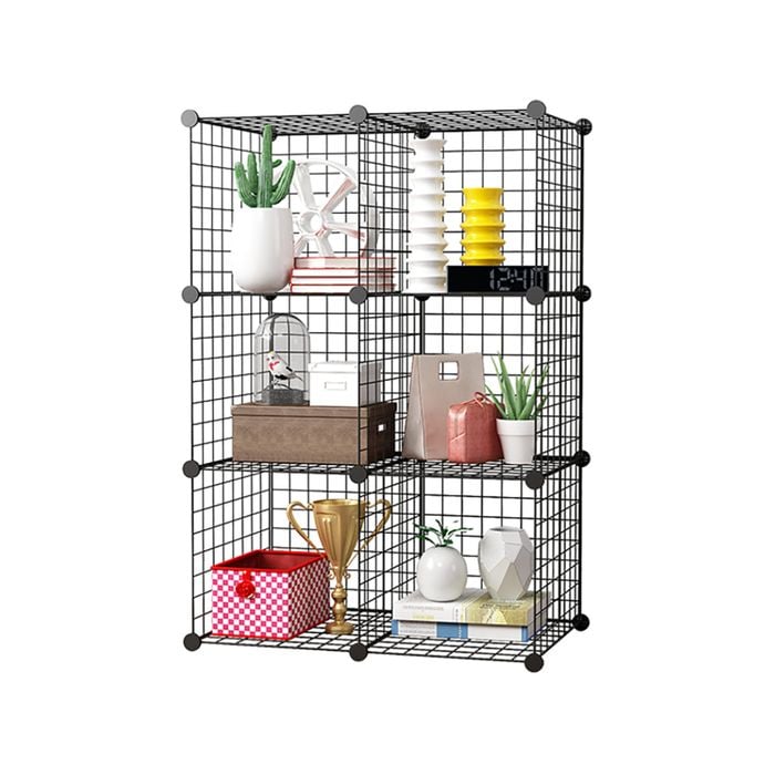 SOGA Black 6-Cube Storage Shelf