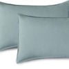 CleverPolly Vintage Washed Microfibre King Pillowcases - Ultra Soft & Skin-Friendly - Set of 2 - 50cm x 90cm (Seafoam)