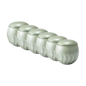6pk Ecology Ritual Rippled Porcelain Medium Pot Willow Green 10x10.5cm