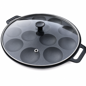 12 Dimple Cast Aluminium Poffertjes Mini Dutch Pancake Cake Pan w/ Lid & Handles