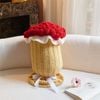 Cottonmore Knitted Acrylic Flower Hug Pillow Stuffed 22×60cm Red