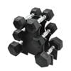 2KG-3KG-4KG Total 18KG Hex Rubber Dumbell Weight Set with PVC Rack