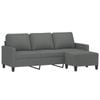 vidaXL 3-Seater Sofa with Footstool Couch Lounge Sofa Settee Dark Grey Fabric