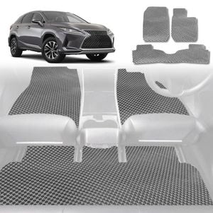 6D Diamond Car Floor Mats for Lexus RX 2015-2022-Full Set-Grey-Outback GT