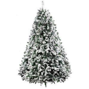 Jingle Jollys Christmas Tree 2.4M 8FT Snowy Green