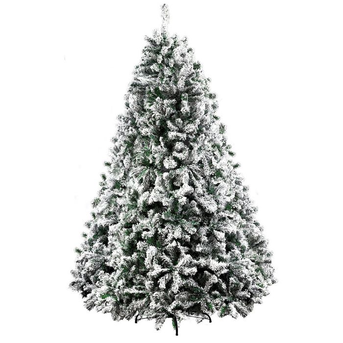 Jingle Jollys Christmas Tree 2.4M 8FT Snowy Green