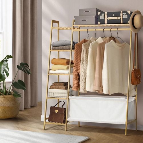 Oikiture Clothes Rack Wardrobe Hanging Rail Storage Shelves Bunnings Australia