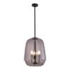 Cla Lighting Cuad Interior Round Pyramid Glass Shade Pendant Light Smokey Black
