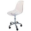 SK Designer Living | Replica Eames DSW Plastic Office Chair Swivel Desk Chair | Clear Transparent