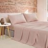 Cleverpolly Vintage Washed Microfibre Quilt Cover Set - Pink - Single