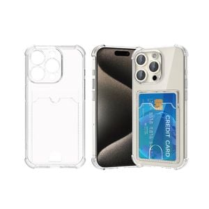 ClearCase With Card Holder Wallet Clear Slim Soft Protective Cover Shockproof - For Apple iPhone 16