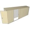 Build-a-Shed 0.8 x 5.2 x 2m Single Hinged Door Skillion Shed with Double Sliding Side Door - Cream