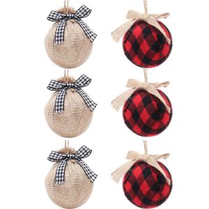 Catzon 6 Pcs Christmas Ball Ornaments 8CM with Pine Cones and Greenery for Xmas Party-Set 8