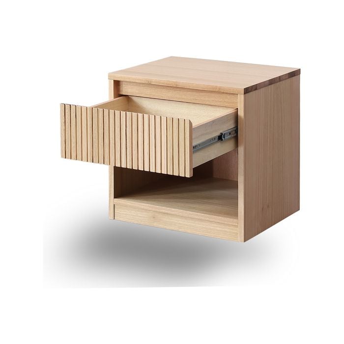 Kuka Solid Ash Wood 1 Drawer & Shelf Bedside Table