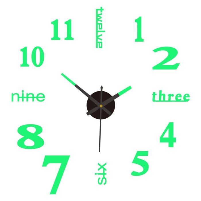 Catzon Modern Diy Wall Clock Silent Battery Operated-luminous