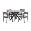 FurnitureOkay Bondi-Capri 5-Piece Sintered Stone Outdoor Dining Setting - Charcoal