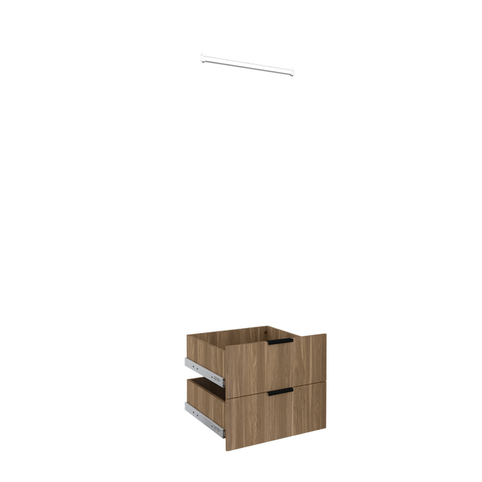 Lugna Cove 2 Drawer 1 Hangrail Insert Kit - Fits 600 x 580mm Cabinet Shell