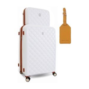 Pierre Cardin Medium Hard-shell Suitcase & Mini Beauty Case Set W/ Tag White