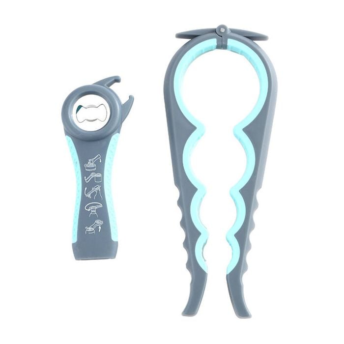 Catzon Multi-Function Jar Opener with Silicone Handle-Blue