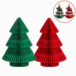 Jingle Jollys 2X Table Christmas Tree Decorations 47cm Red&Green