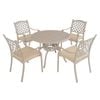 FurnitureOkay Orlando 5-Piece Cast Aluminium Outdoor Dining Setting - Sandstone
