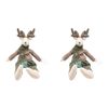 2x Urban Fabric Sitting Reindeer Decoration Olive Decorative Seasonal Decor