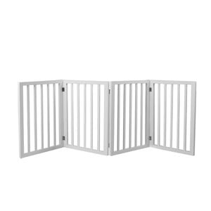 Pawz 4-Panel Wooden Foldable Pet Gate White