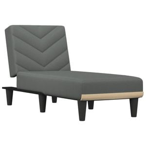 vidaXL Chaise Longue Reclining Chair Upholstered Lounge Sofa Dark Grey Fabric