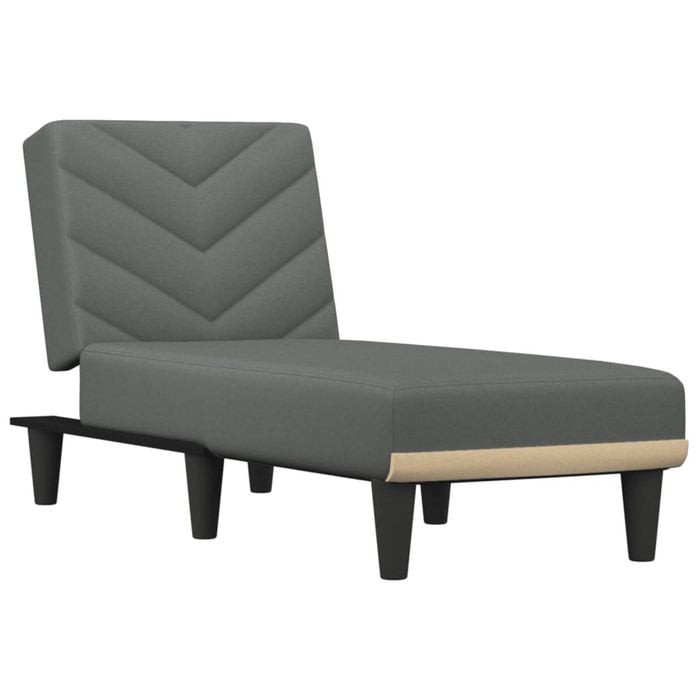 vidaXL Chaise Longue Reclining Chair Upholstered Lounge Sofa Dark Grey Fabric