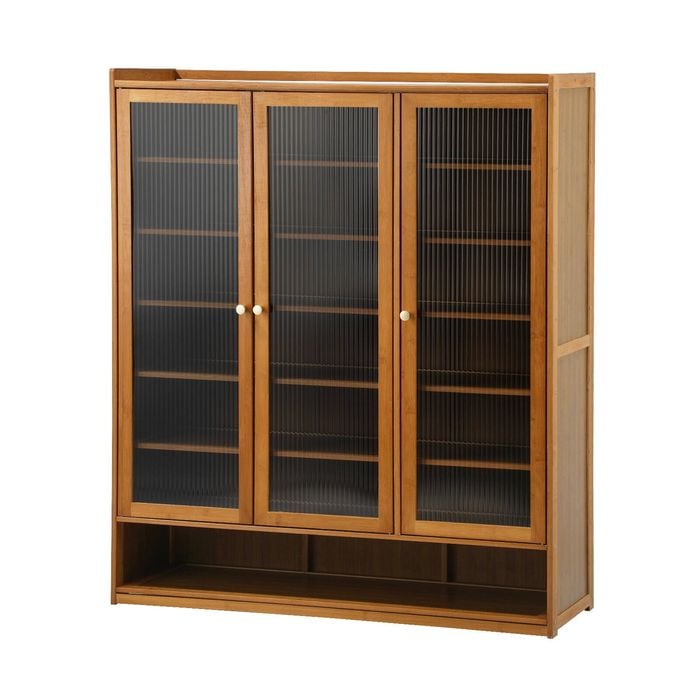 Oikiture Shoe Cabinet 3 Doors Shelf Shoes Storage Rack Organiser Brown