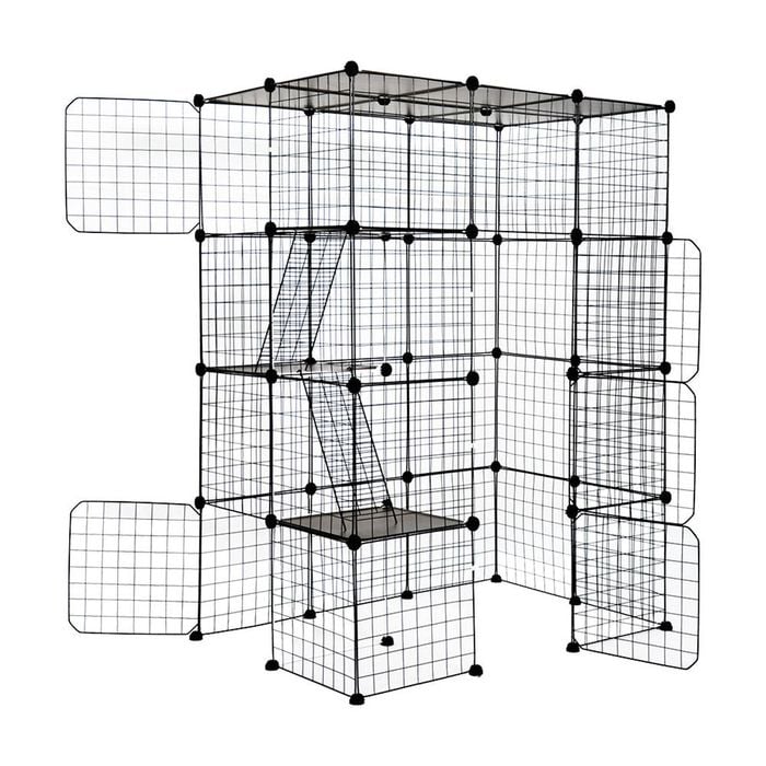 Large Cat Enclosure 4 Tier Metal Playpen DIY Cage