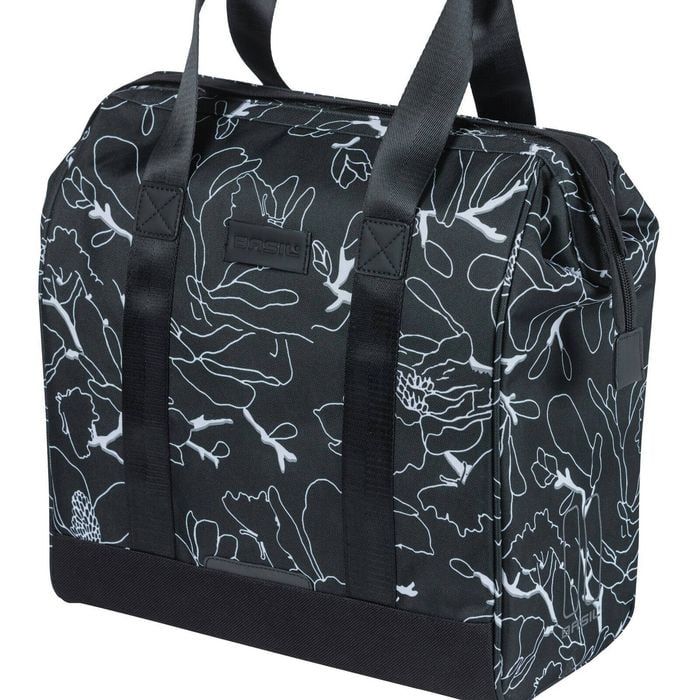 Basil Grand Flower Bicycle Shopper 23 Litres Black