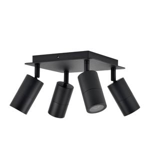 CLA Lighting Exterior Adjustable 4 Head Square Spot Light (Black) IP44