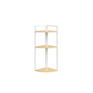 3 Tier Desktop Bookshelf Corner Display Rack for Small Spaces White