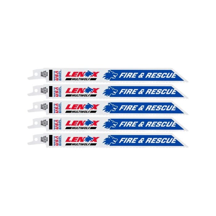 Lenox 200mm 10/14 TPI Bi-Metal Fire And Rescue Reciprocating Saw Blade - 5 Pack