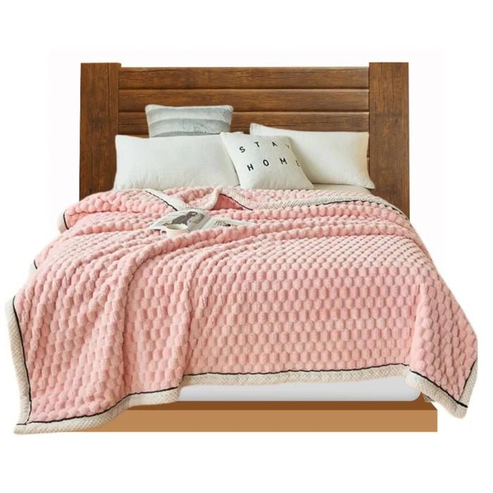Anycozy Pink Velvet Soft Fluffy Warm Throw Blanket 200x230cm